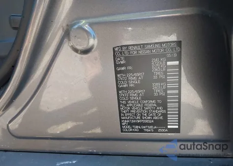 2019 Nissan Rogue Sv из США, поврежденный, VIN KNMAT2MV9KP558324